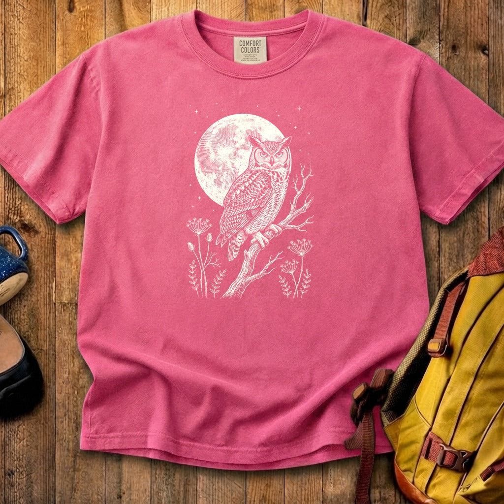 Moonlit Owl Cotton T-Shirt
