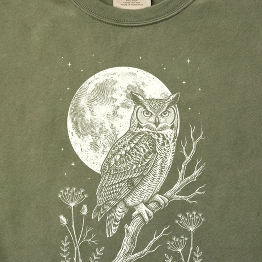 Moonlit Owl Cotton T-Shirt