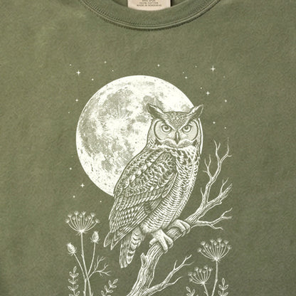 Moonlit Owl Cotton T-Shirt