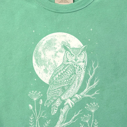 Moonlit Owl Cotton T-Shirt
