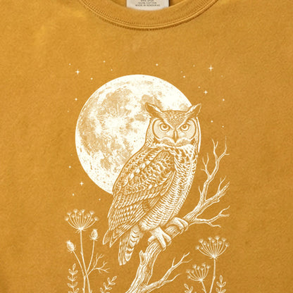 Moonlit Owl Cotton T-Shirt