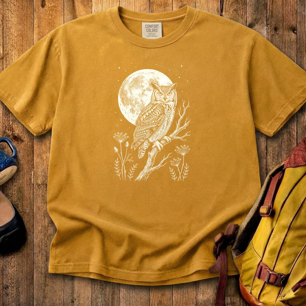 Moonlit Owl Cotton T-Shirt