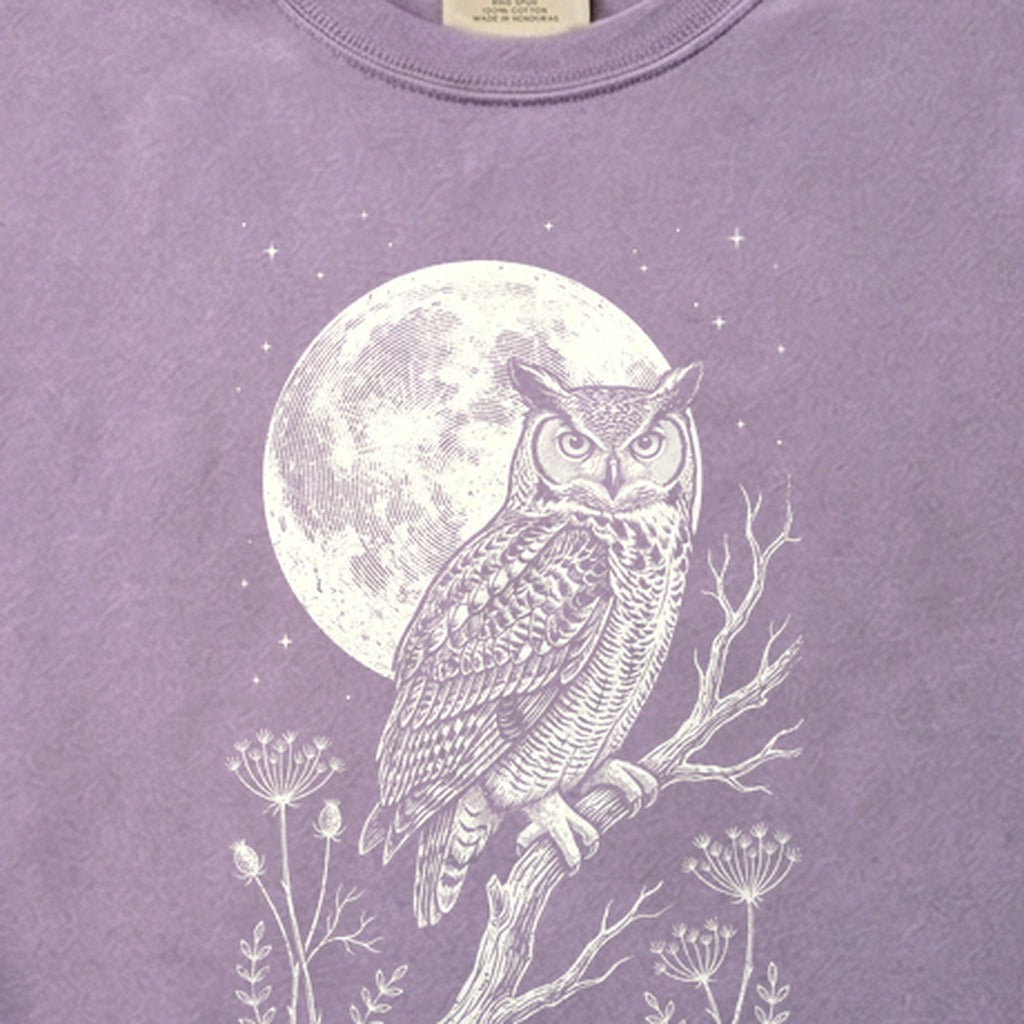 Moonlit Owl Cotton T-Shirt
