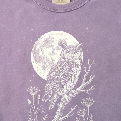 Moonlit Owl Cotton T-Shirt