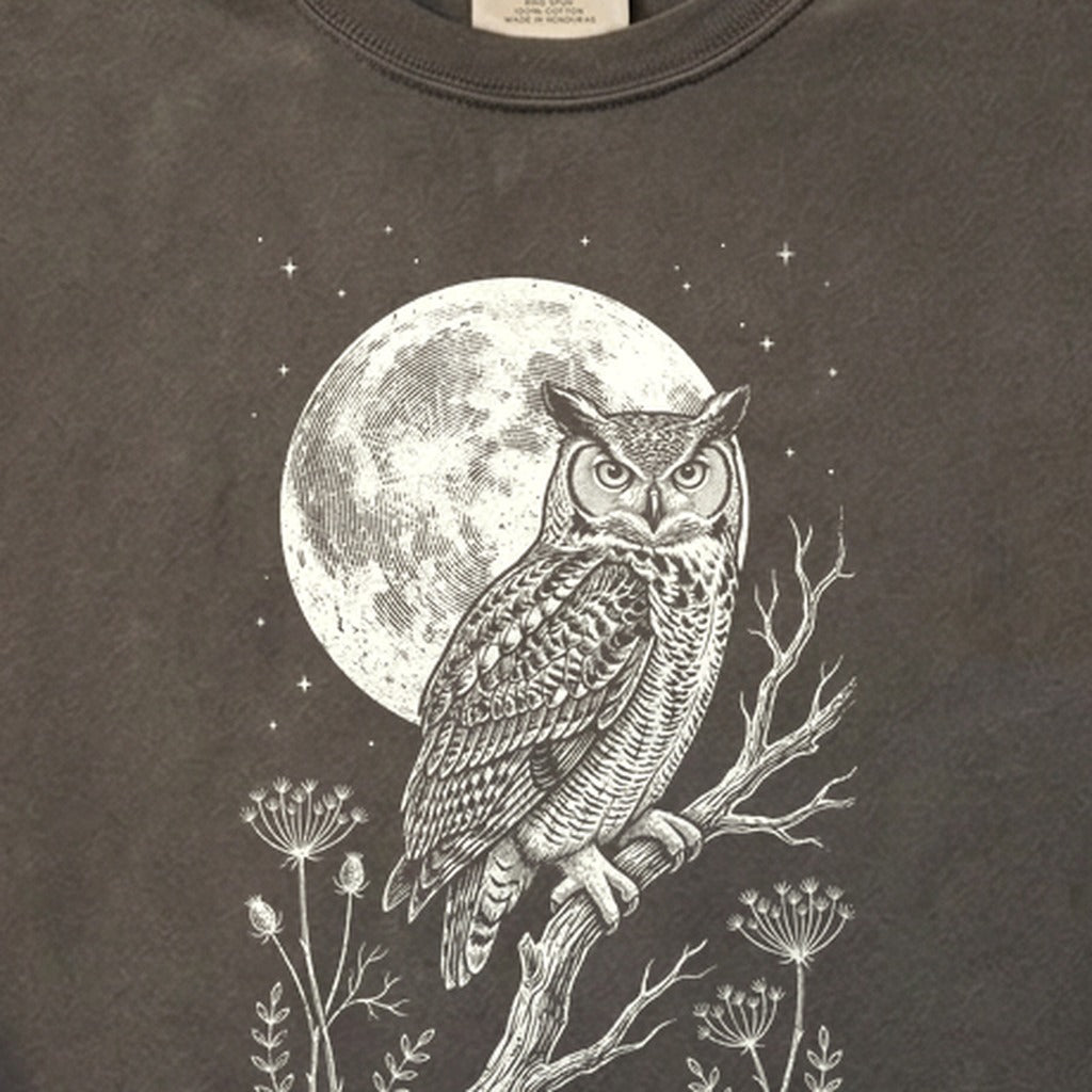 Moonlit Owl Cotton T-Shirt