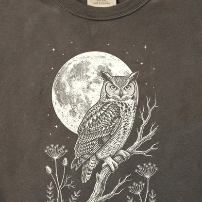 Moonlit Owl Cotton T-Shirt