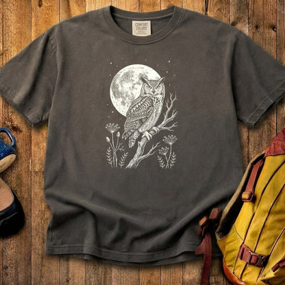 Moonlit Owl Cotton T-Shirt