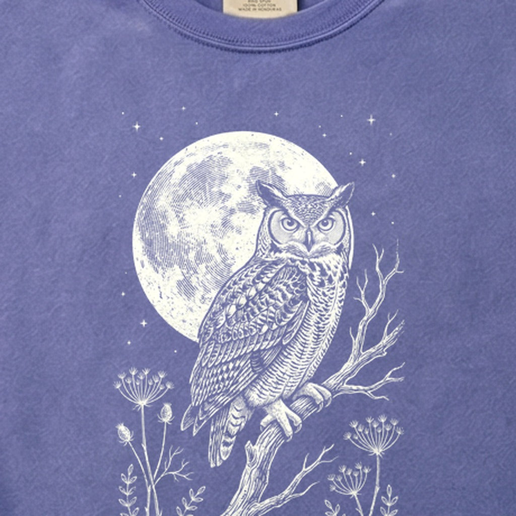 Moonlit Owl Cotton T-Shirt
