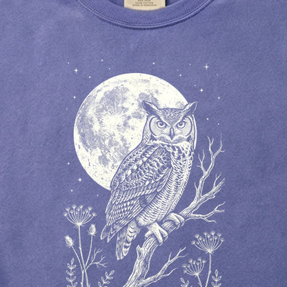 Moonlit Owl Cotton T-Shirt