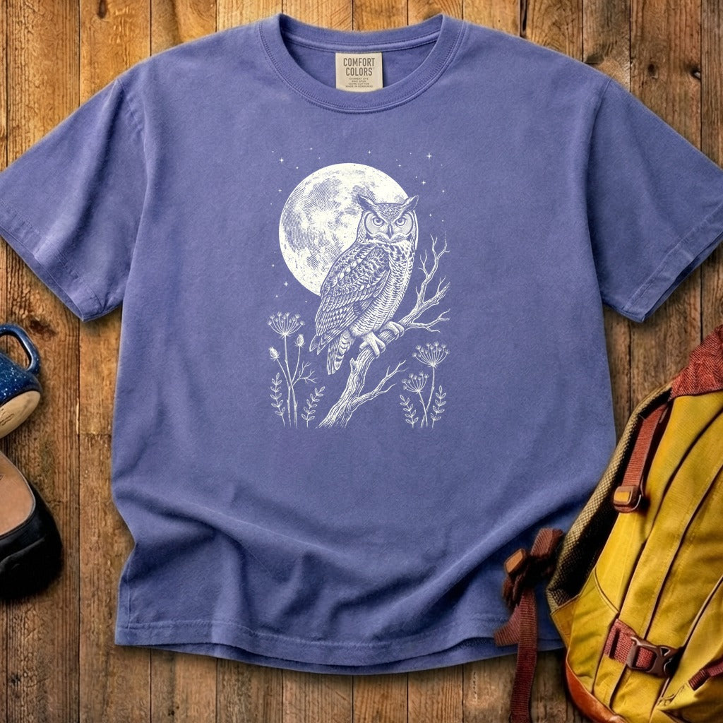 Moonlit Owl Cotton T-Shirt