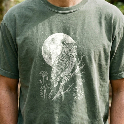 Moonlit Owl Cotton T-Shirt