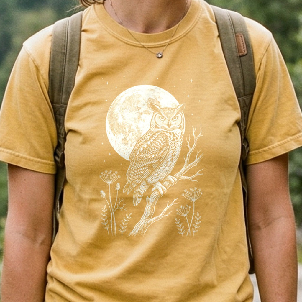 Moonlit Owl Cotton T-Shirt