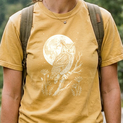 Moonlit Owl Cotton T-Shirt