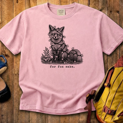 For Fox Sake Christmas Lights Cotton T-Shirt