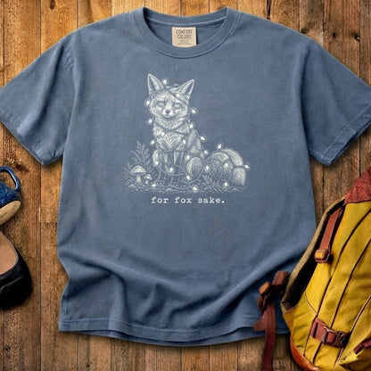 For Fox Sake Christmas Lights Cotton T-Shirt