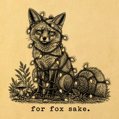 For Fox Sake Christmas Lights Cotton T-Shirt