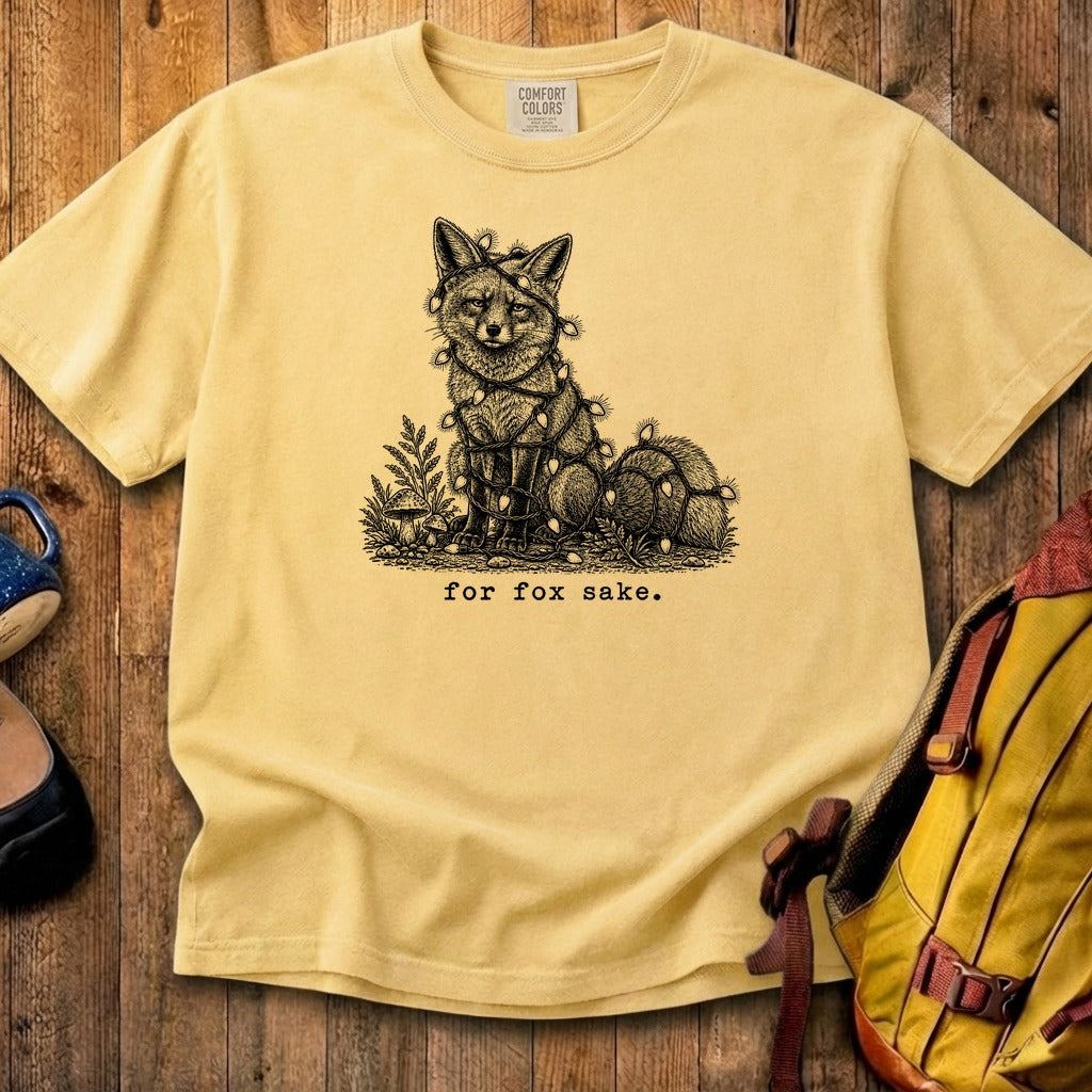 For Fox Sake Christmas Lights Cotton T-Shirt