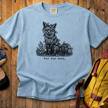 For Fox Sake Christmas Lights Cotton T-Shirt