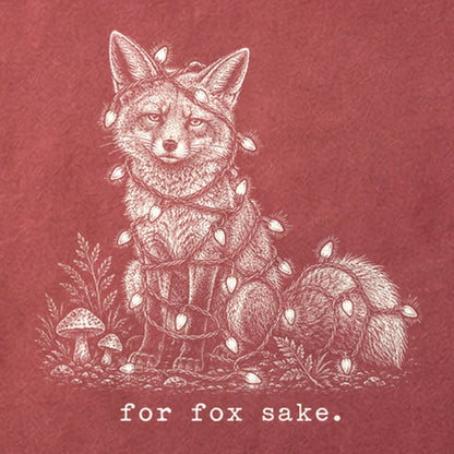 For Fox Sake Christmas Lights Cotton T-Shirt