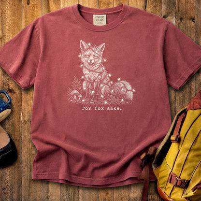 For Fox Sake Christmas Lights Cotton T-Shirt