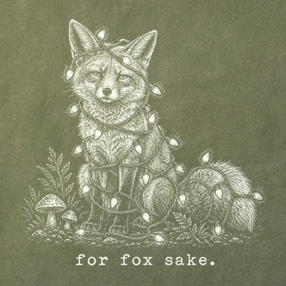 For Fox Sake Christmas Lights Cotton T-Shirt