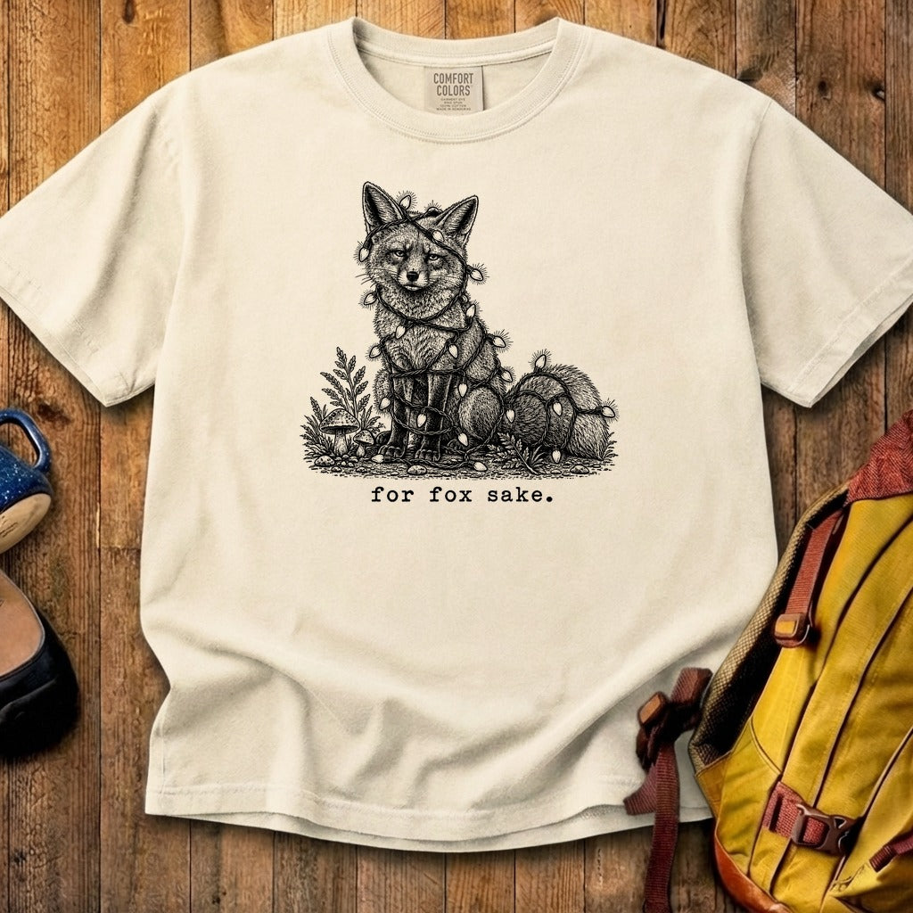 For Fox Sake Christmas Lights Cotton T-Shirt