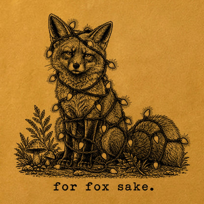 For Fox Sake Christmas Lights Cotton T-Shirt