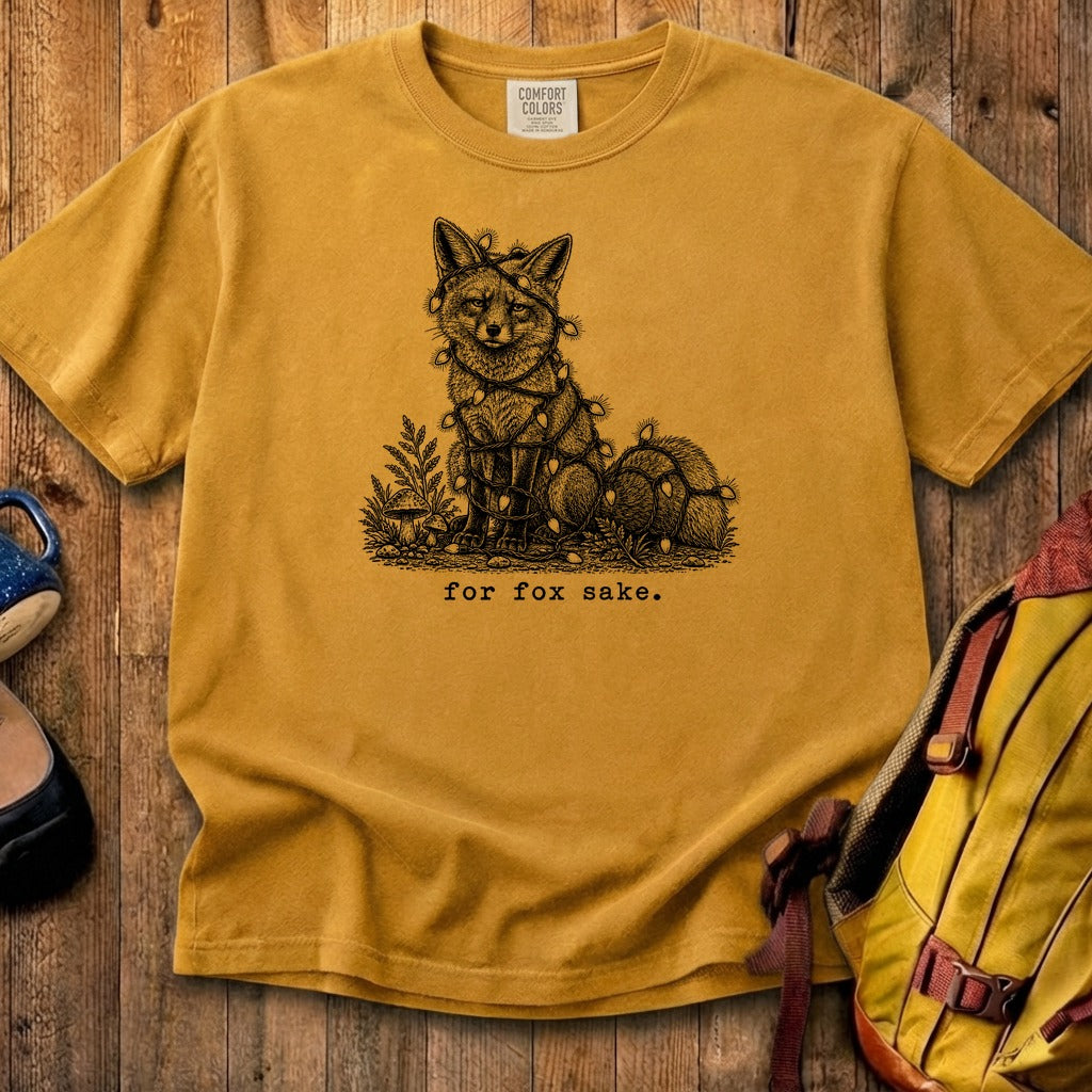 For Fox Sake Christmas Lights Cotton T-Shirt