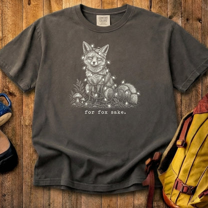 For Fox Sake Christmas Lights Cotton T-Shirt