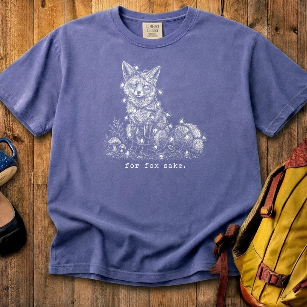 For Fox Sake Christmas Lights Cotton T-Shirt