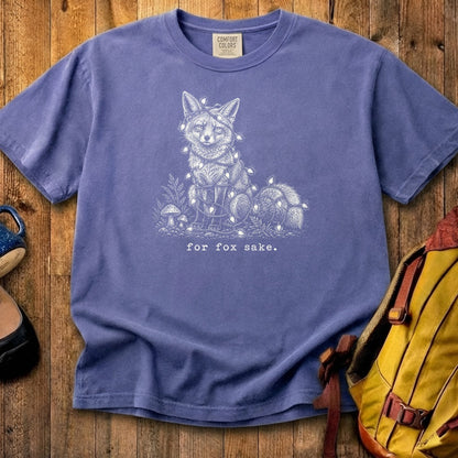 For Fox Sake Christmas Lights Cotton T-Shirt