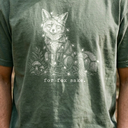 For Fox Sake Christmas Lights Cotton T-Shirt