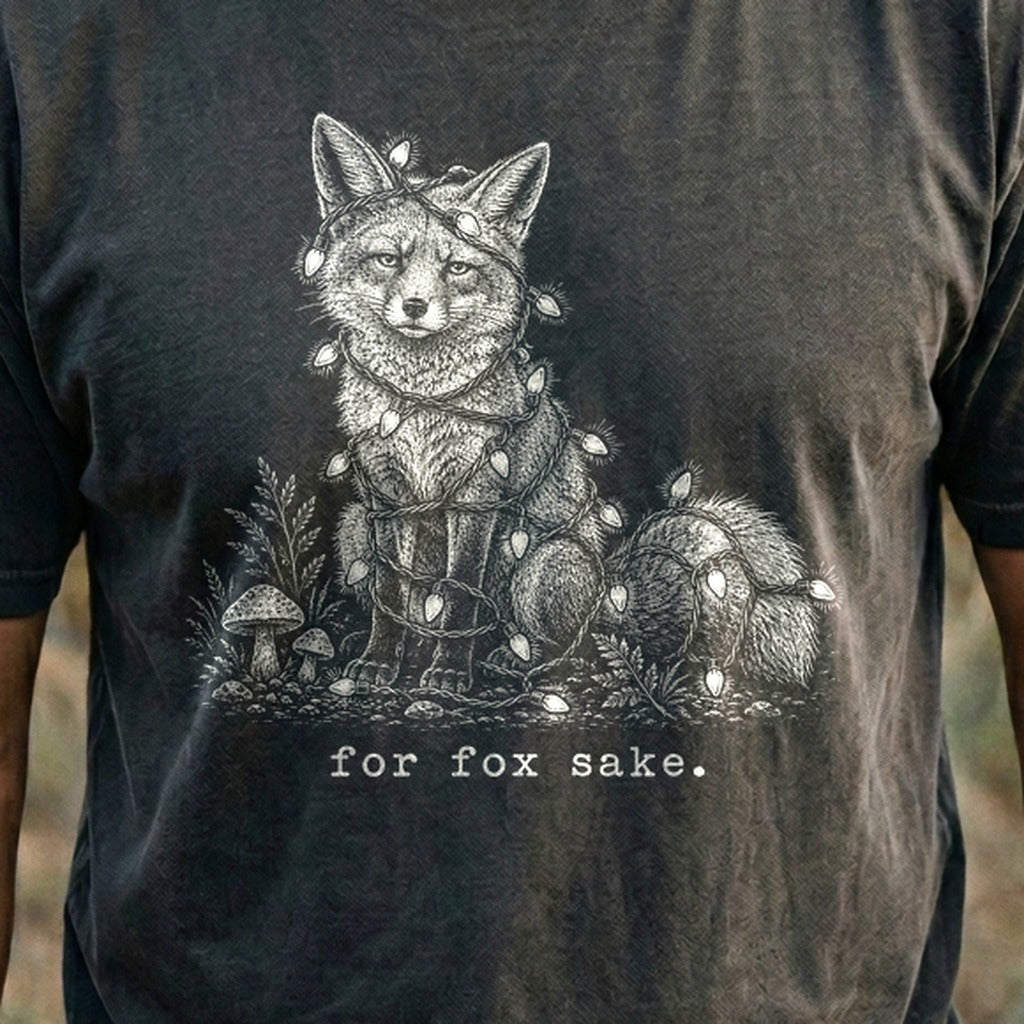 For Fox Sake Christmas Lights Cotton T-Shirt
