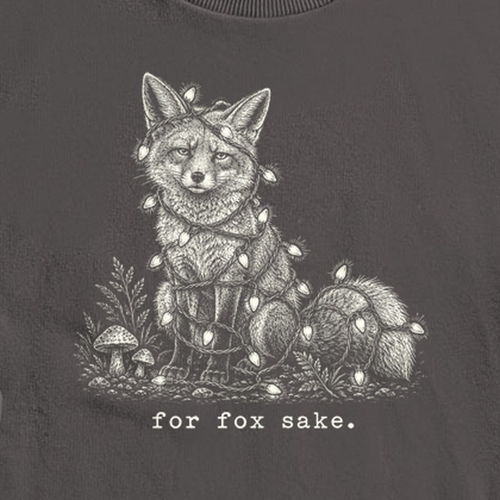 For Fox Sake Christmas Lights Crewneck Sweatshirt