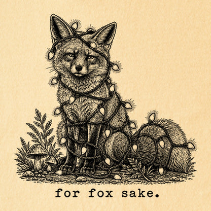 For Fox Sake Christmas Lights Kids Cotton T-Shirt