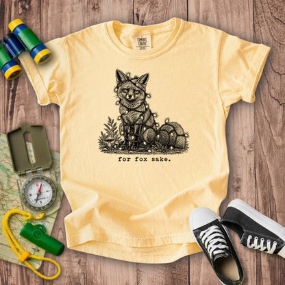 For Fox Sake Christmas Lights Kids Cotton T-Shirt