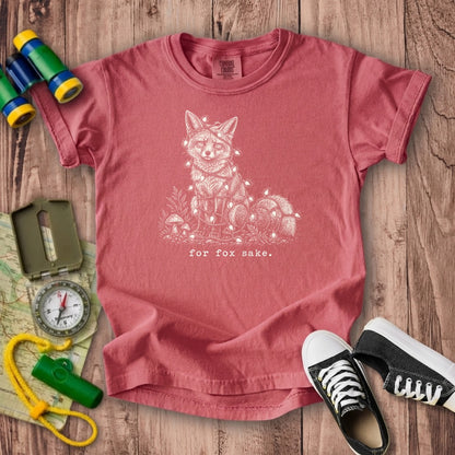 For Fox Sake Christmas Lights Kids Cotton T-Shirt