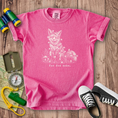 For Fox Sake Christmas Lights Kids Cotton T-Shirt