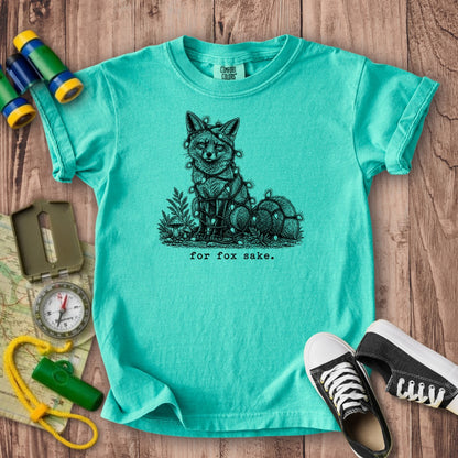 For Fox Sake Christmas Lights Kids Cotton T-Shirt