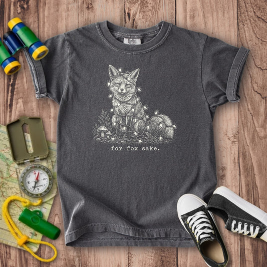 For Fox Sake Christmas Lights Kids Cotton T-Shirt