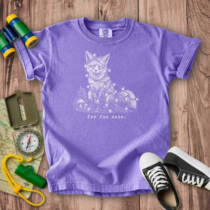 For Fox Sake Christmas Lights Kids Cotton T-Shirt