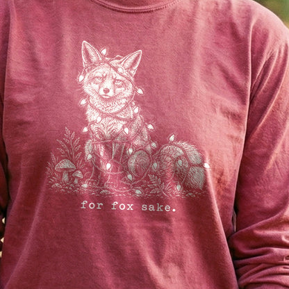 For Fox Sake Christmas Lights Premium Long Sleeve