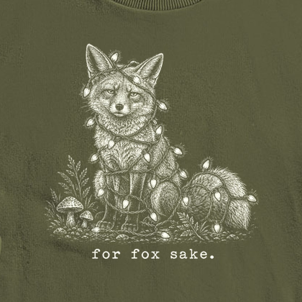 For Fox Sake Christmas Lights Crewneck Sweatshirt