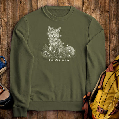 For Fox Sake Christmas Lights Crewneck Sweatshirt