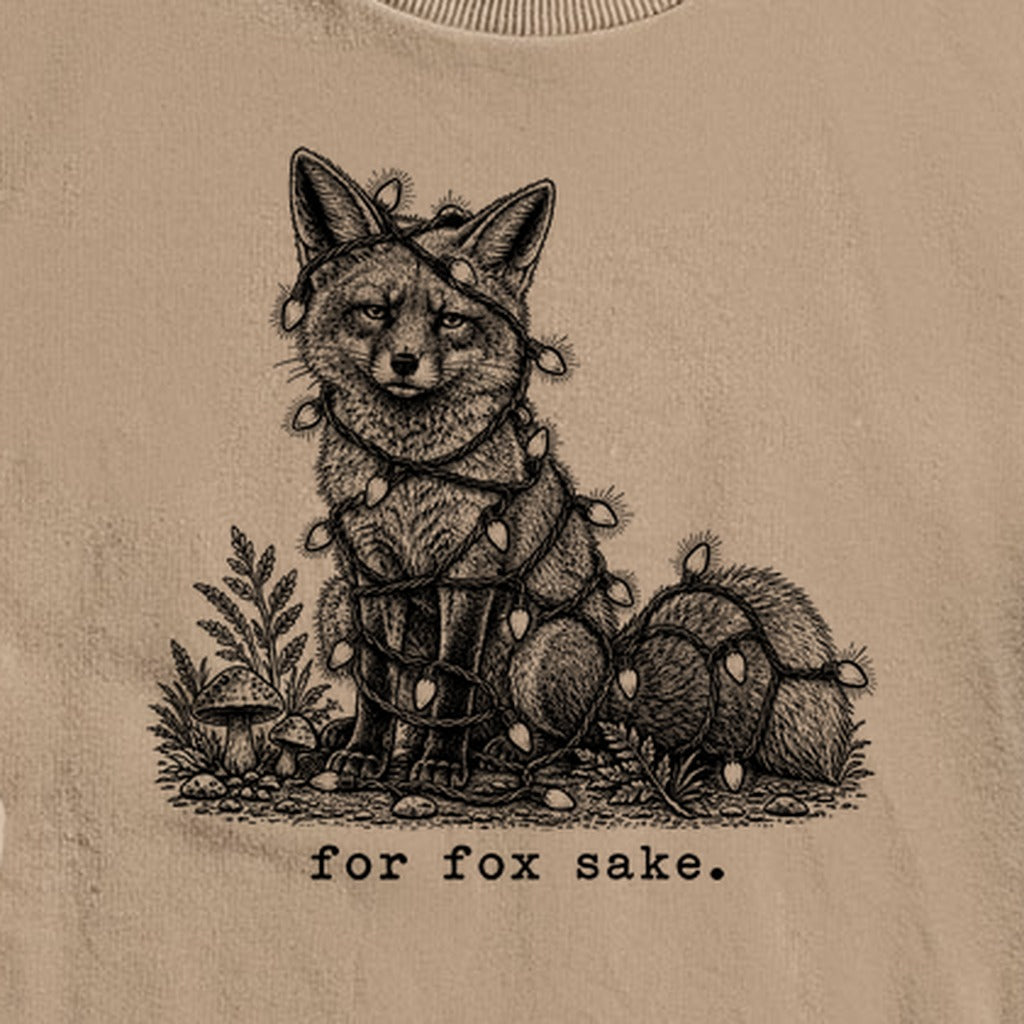 For Fox Sake Christmas Lights Crewneck Sweatshirt