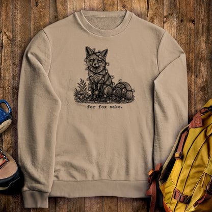 For Fox Sake Christmas Lights Crewneck Sweatshirt