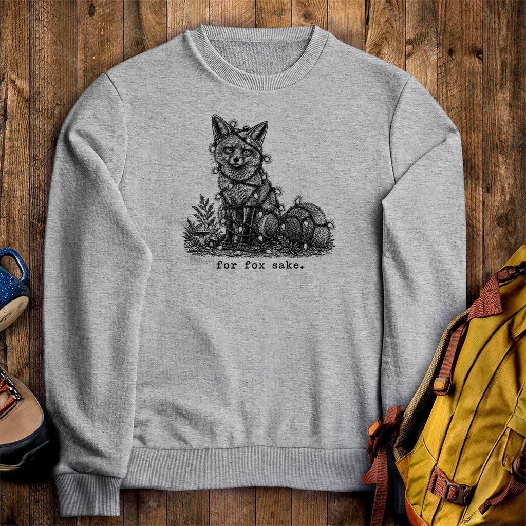 For Fox Sake Christmas Lights Crewneck Sweatshirt