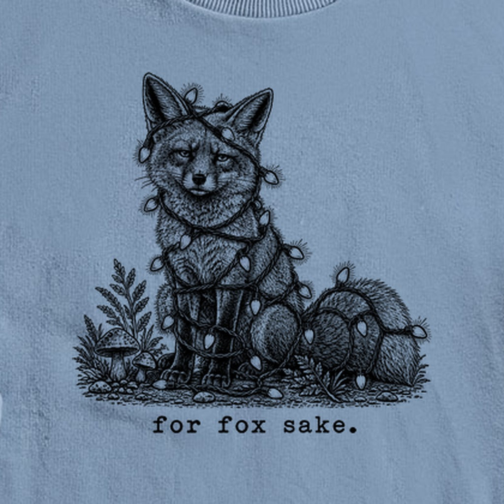 For Fox Sake Christmas Lights Crewneck Sweatshirt