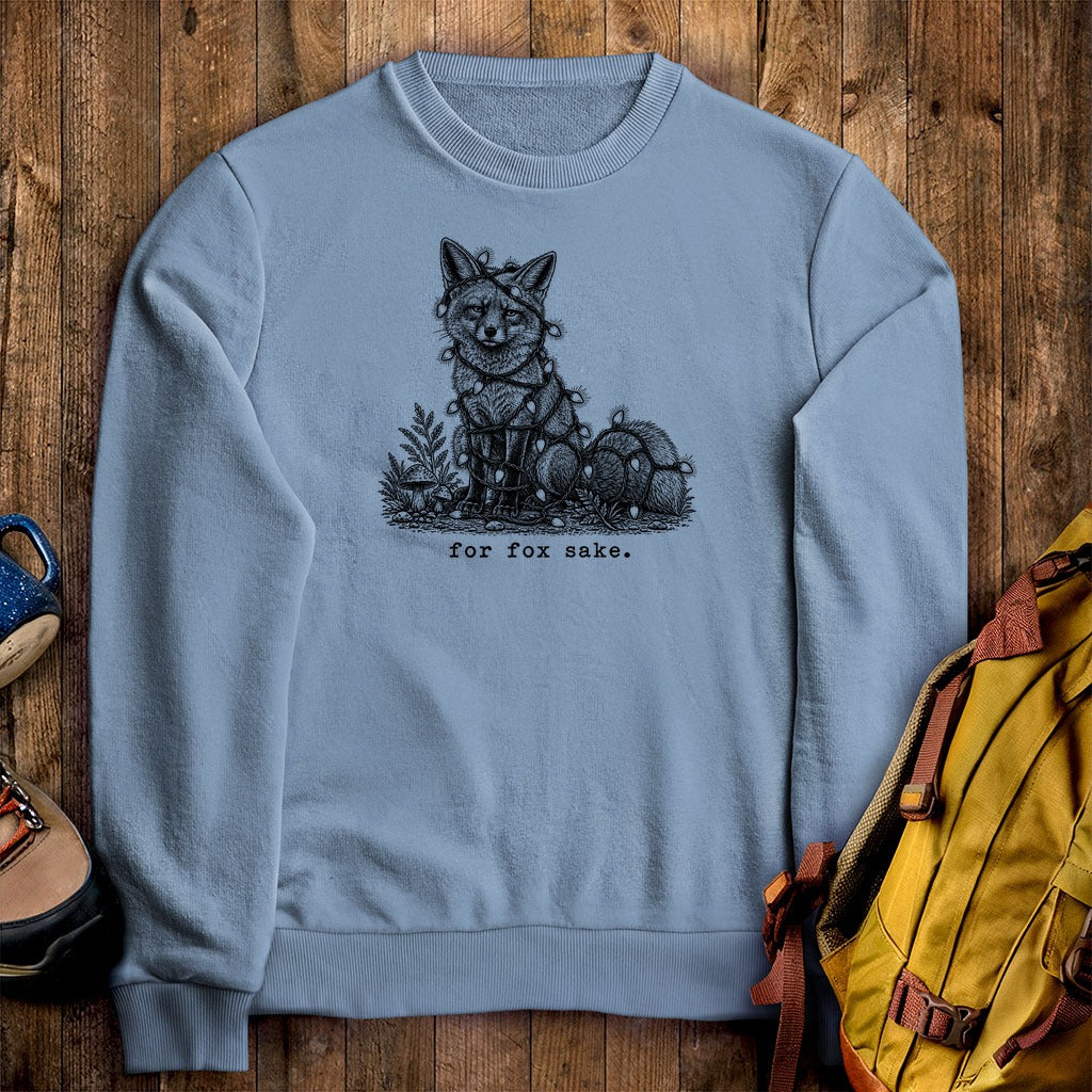 For Fox Sake Christmas Lights Crewneck Sweatshirt