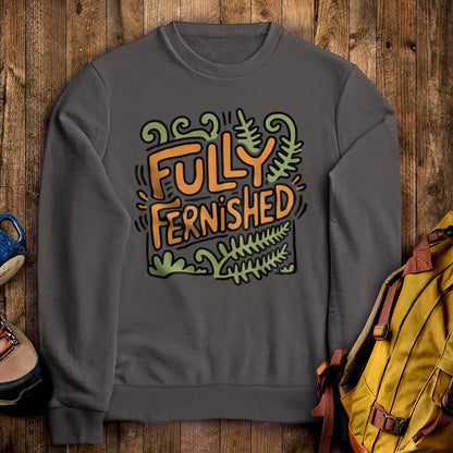 Fully Fernished Crewneck Sweatshirt Charcoal Adventure and Outdoors Themed Sweatshirt
